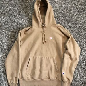 Champion x UO Reverse Weave Hoodie (Taupe)